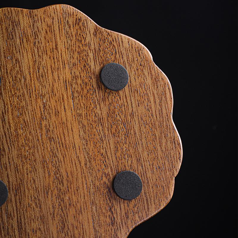 Walnut Wood Teapot Holder Base Square Tea Cup Holder Purple Clay Teapot Pad Tea Set Accessories Tea Art