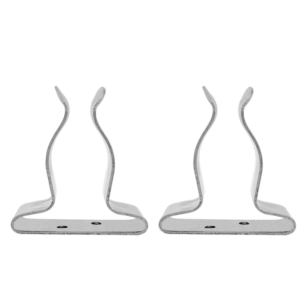 2Pcs Boat Hook Holder Marine Spring Clip Stainless Steel Spring Clamp Boat Oar Holders for Boat Hook Gaff Fishing Rod