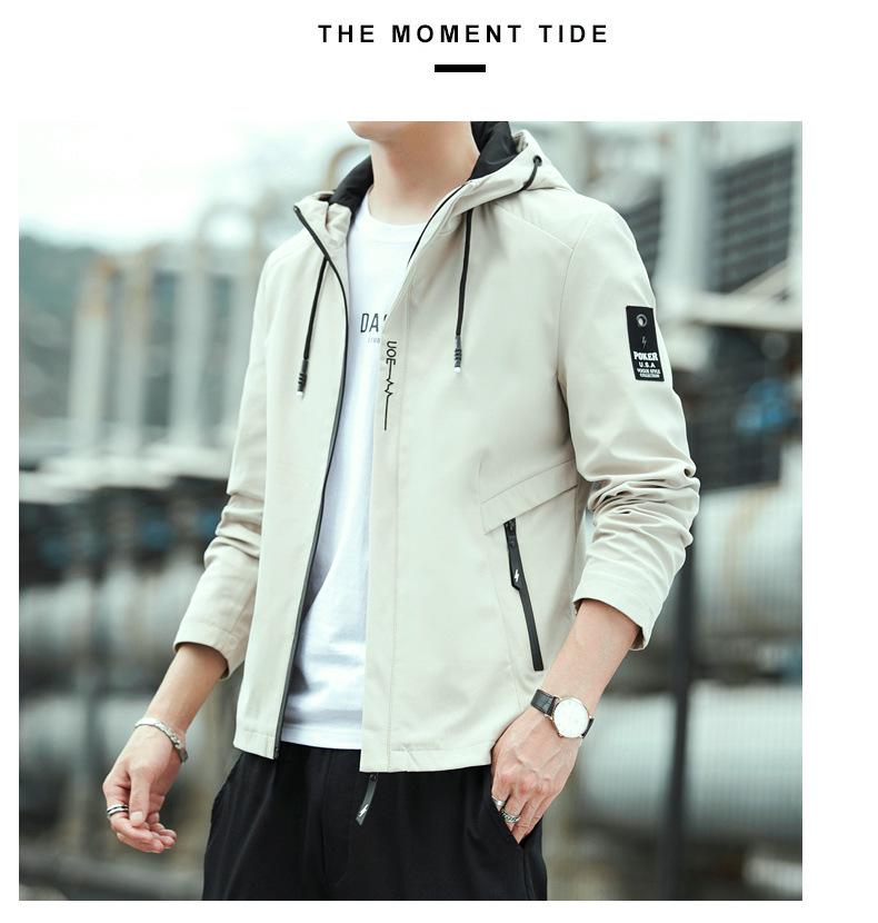 Men's Trendy Windproof Hooded Jacket for Autumn/Winter Outdoor Sports