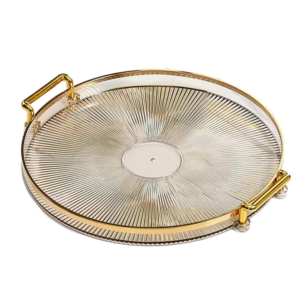 Nordic Style Serving Tray with Handles Round Vanity Tray for Office Living Room