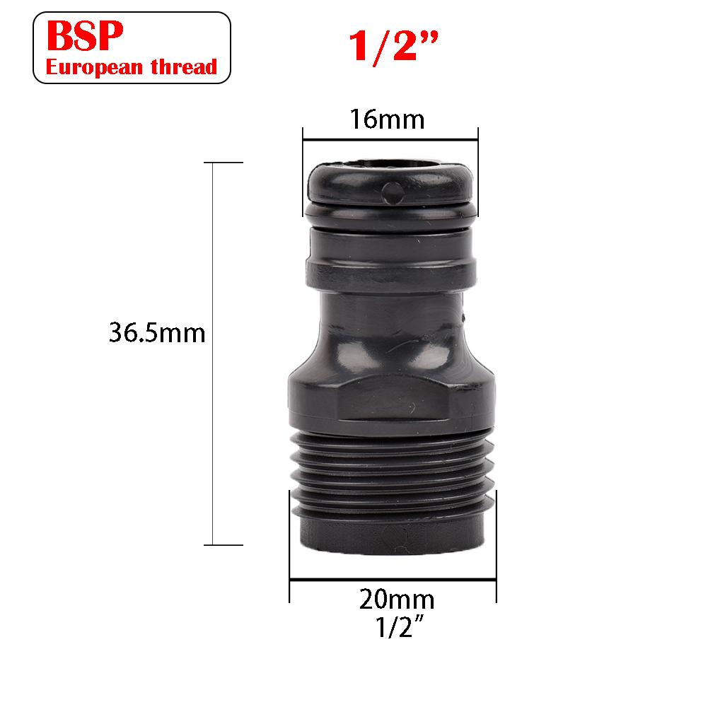 

Быстроразъемный соединитель для шланга 1/2 3/4 1 дюйм, садовый шланговый фитинг, быстроразъемный адаптер, мужская и женская резьба, с запорным клапаном-переключателем