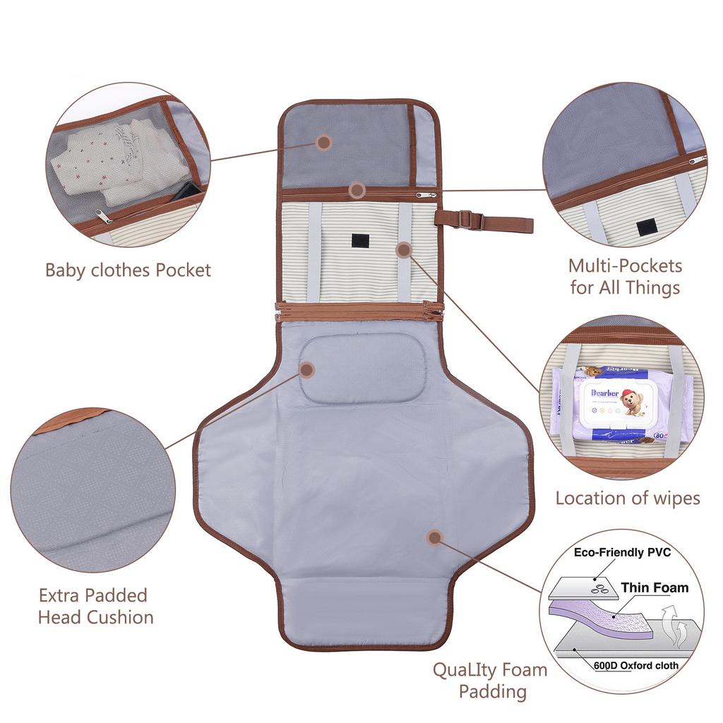 Baby Urine Pad Maternity Baby Outdoor Diaper Changing Pad Washable Easy Wipe Waterproof Fabric Diaper Bag PE Transparent Bags