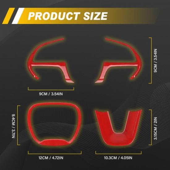 ABS 4Pcs Inner Steering Wheel Frame Cover Trim For Dodge Challenger 2015-