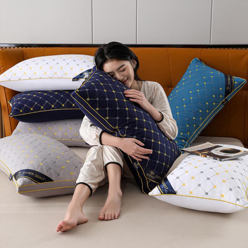 Pair of 48x74 Cervical Spine Support Pillows with Pillowcases for Home or Dorm