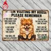 1pc Pomeranian House Rules Metal Sign 8x12in, Funny Pet Wall Art, Playful Dog Decor for Home Bar Garage