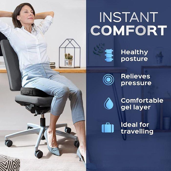 Coussin Coccyx Anti escarre fessier avec Gel Respirant, Coussin de siège orthopédique Ergonomique mémoire de Forme