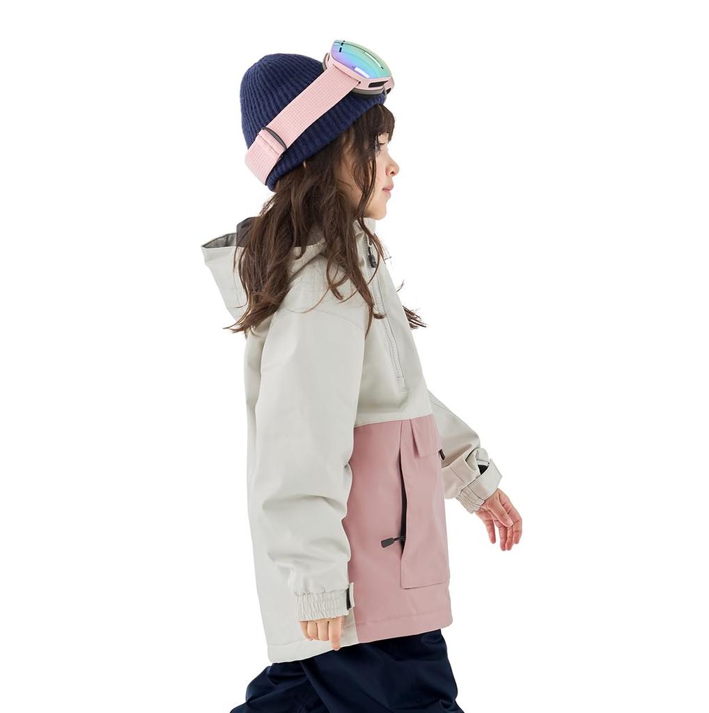 Acrais Ski and Snowboard Jacket for and Kids' Girls, Windproof, Waterproof, Breathable, Warm, Al-sw25096-w140crwt-pk