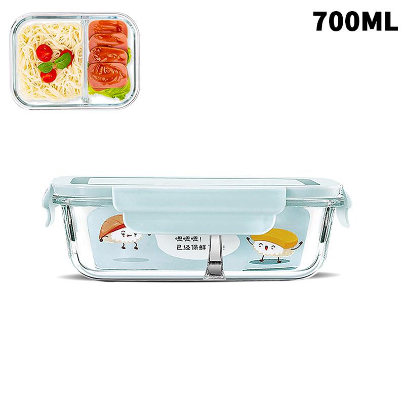 1/2/3 Fack Förtjockad Läckagesäker Mikrovågsugnssäker Matlåda Hög Borosilikatglas Bento-låda Med Lock Lufttäta Matlådor