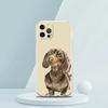 15 14 13 12 Mini 11 Pro Max XS X XR 7 8 Plus Clear Shockproof Silicone TPU Case for iPhone with Dachshund Sausage Dog Design