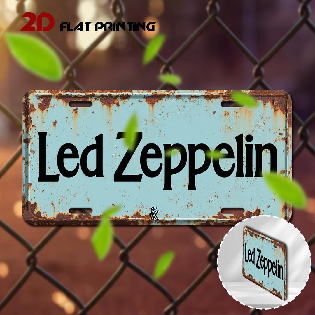 

D Flat Printing pc Vintage Metal Sign Featuring Led Zeppelin Decorative Plaque And Sign Rock Band Themed Wall Decor Retro 15x30cm(5.9x7.8inch)