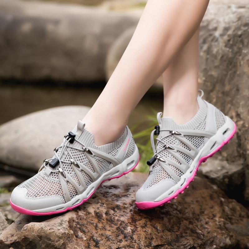 Summer Men Sandals Outdoor Breathable Beach Non-slip Wading Shoes Thick Sole Lightweight Wear-resistant Hiking Shoes Men