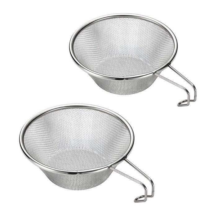 CAMPING MOON Sherazal Stacking Colander Set Stainless Steel 2-Piece S-213-2P Silver