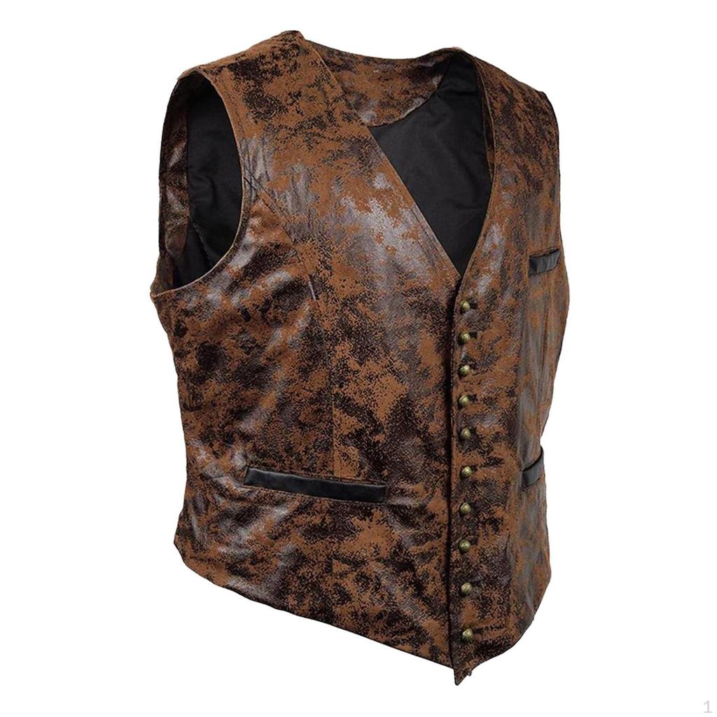 Steampunk Cowboy Waist Coat Vest Adults Dance Outfit for Roles Play Dressing Up
