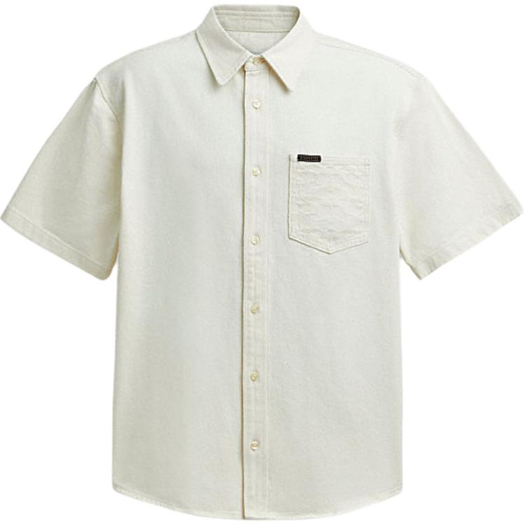

Coach Solid Color Square Neck Pocket Single Breasted Short Sleeve Shirt Men shirts White CS122-WHT XL