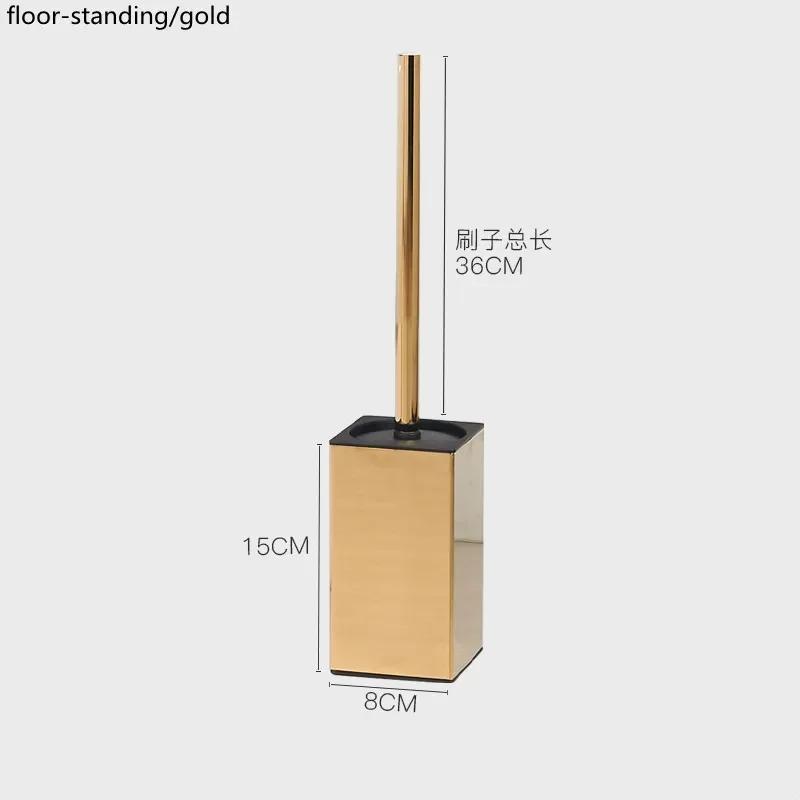 Stainless Steel Toilet Brush Holder Set Black Square Cleaning Tool Durable Vertical Toilet Brush Bathroom Cleaning Accessories