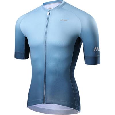 Li Ning Comfortable Breathable Short Sleeve Cycling Jersey Men Tops Gradient-Blue LCTY057-5