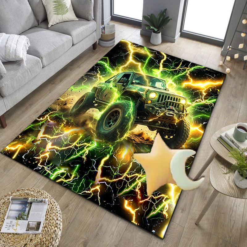 Nighttime Truck Drive Office Rug Chair Mat, Game Carpet, Suitable for Front Door, Bedroom, Living Room, Desk, Holiday Gift