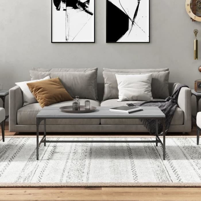 819390 vidaXL Table basse Sonoma gris 100x50x35 cm Bois d'ingénierie