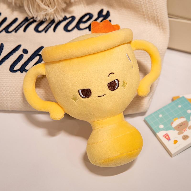 20/28/38Cm Funny Cartoon Smile Trophy Plush Toys Soft Comfy Trophy Toys Creative Home Decor Cute Game Props For Children