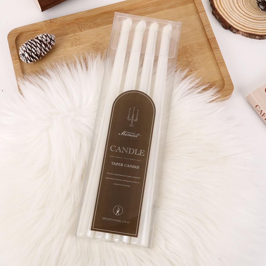 

4 шт. 30 см/11,81 дюйма Новые конические свечи Бездымные свечи из соевого воска Подходят для свадеб, дома, вечеринок, церквей и молитв