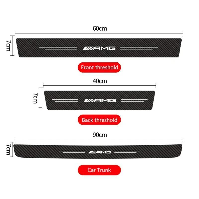 2025 For Mercedes-Benz 4Pcs Carbon Fiber Car Sticker Strip Auto Door Threshold for Mercedes Benz W211 W203 W204 W210 W124 W202 C