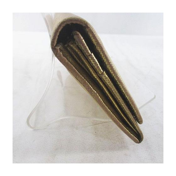 Used Prada Long Wallet, Gold Hardware, Gold Leather, Made In Italy