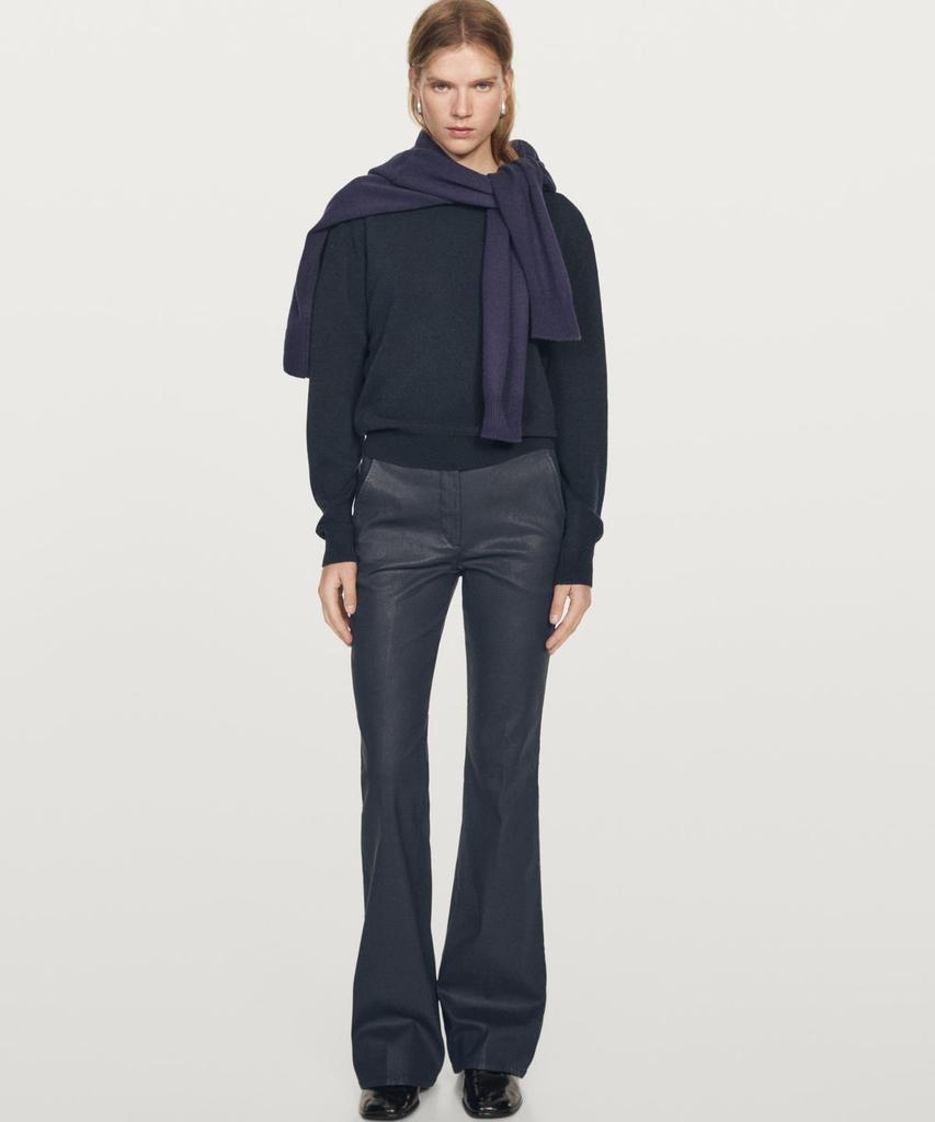 Masimodutti Waxed Flare Fit Pants
