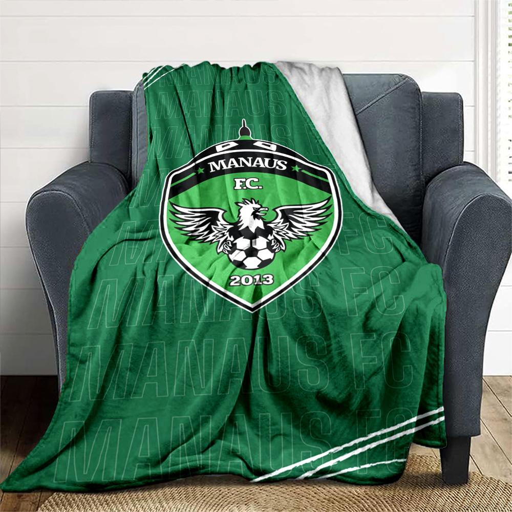 MANAUS FC Print Flannel Blanket High Quality Warm Comfortable Cover for All Seasons Perfect for Gifts Home Decor