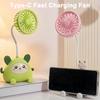 Cartoon Animals Desk Fan Fast Charging Flexible Hose Fan Multi-Purpose Phone Holder Pen Holder Portable Summer Cooling Fan