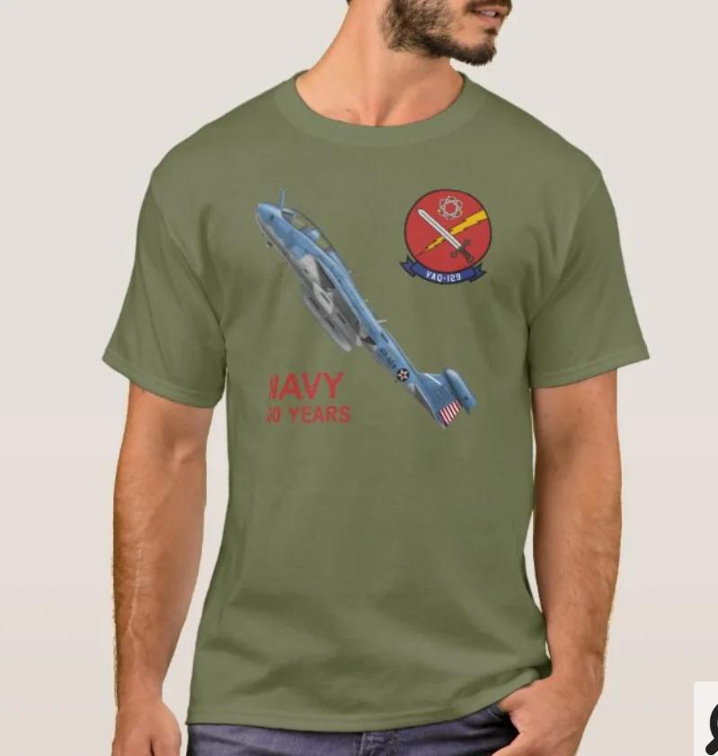 

VAQ129 Squadron EA6B Prowler Electronic Warfare Aircraft TShirt Summer Cotton Short Sleeve ONeck Mens T Shirt New S3XL 4XL