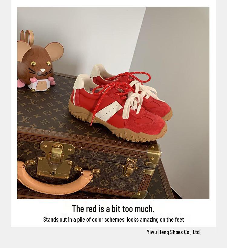 Trauben-Mama 7cm Höhenzunahme Runde Zehenpartie Schnürung Dad Sneakers - Dicke Sohle Lässige Deutsche Trainer