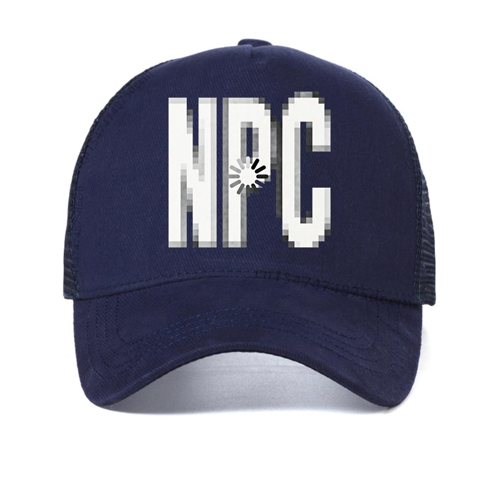 

Summer fashion creative print letter NPC baseball cap casual men s breathable Snapback Caps casual outdoor mesh trucker hats Adjustable темно-синього кольору