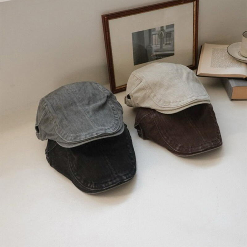 Женская стираная плоская кепка-восьмиклинка для охоты с коротким рукавом C8063_Beige