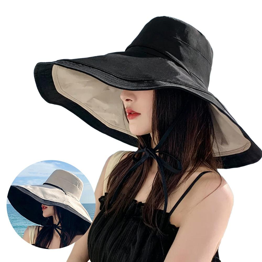 Double-Sided Sunshade Cap Foldable Sun Hat Fashion Women's Beach Hat  Outdoor