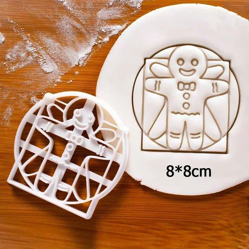 

Christmas Gingerbread Cookie Cutters Snowflake Santa Plastic Cookie Mold Biscuit Stamp Christmas Kitchen DIY Baking Supplies