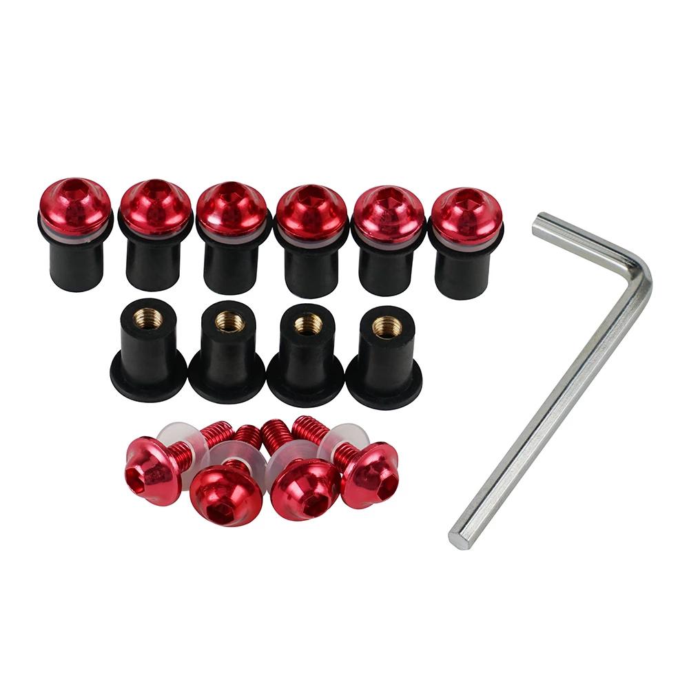 CNC Aluminum Motorcycle Fastener Motorcycle Windscreen Screw Windshield Bolts M5 Windscreen Nuts