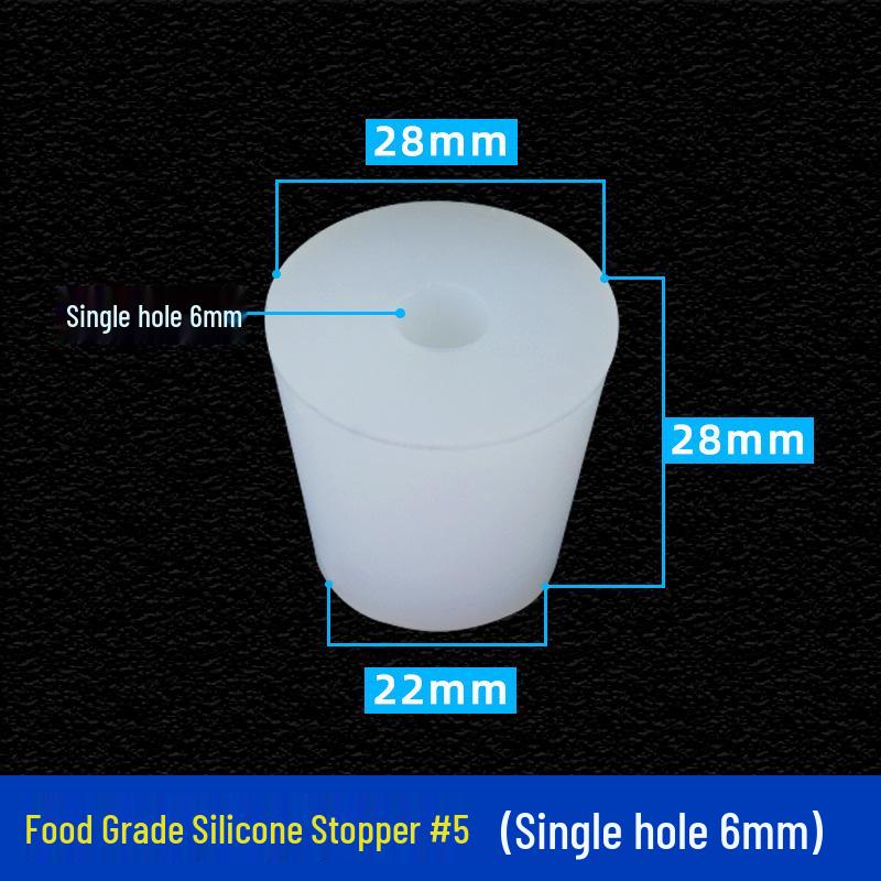 Hole-Punched Food Grade Silicone Stopper for Test Tubes, Bottles, and Water Pipes.