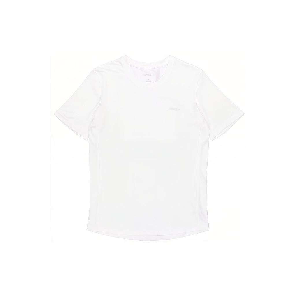 Li Ning Logo Print Solid Color Round Neck Pullover Short Sleeve T-Shirt Unisex Tops White ATSS457-2