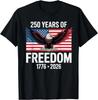 250 Years 1776-2026 Vintage 250th Birthday 4th of July Flag T-Shirt