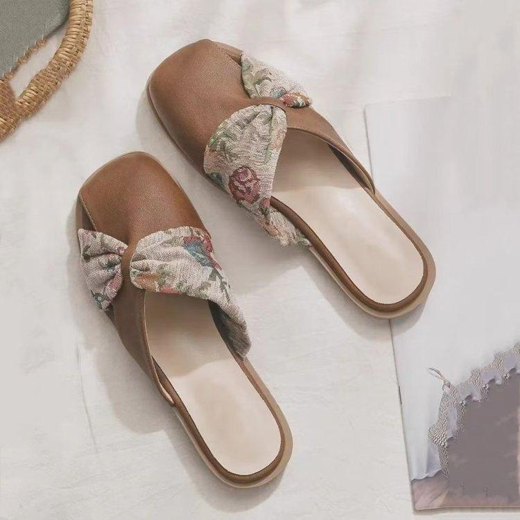 Baotou half slippers women's summer new late evening breeze gentle matching skirt versatile lazy one pedal flat-bottomed temperament sandals