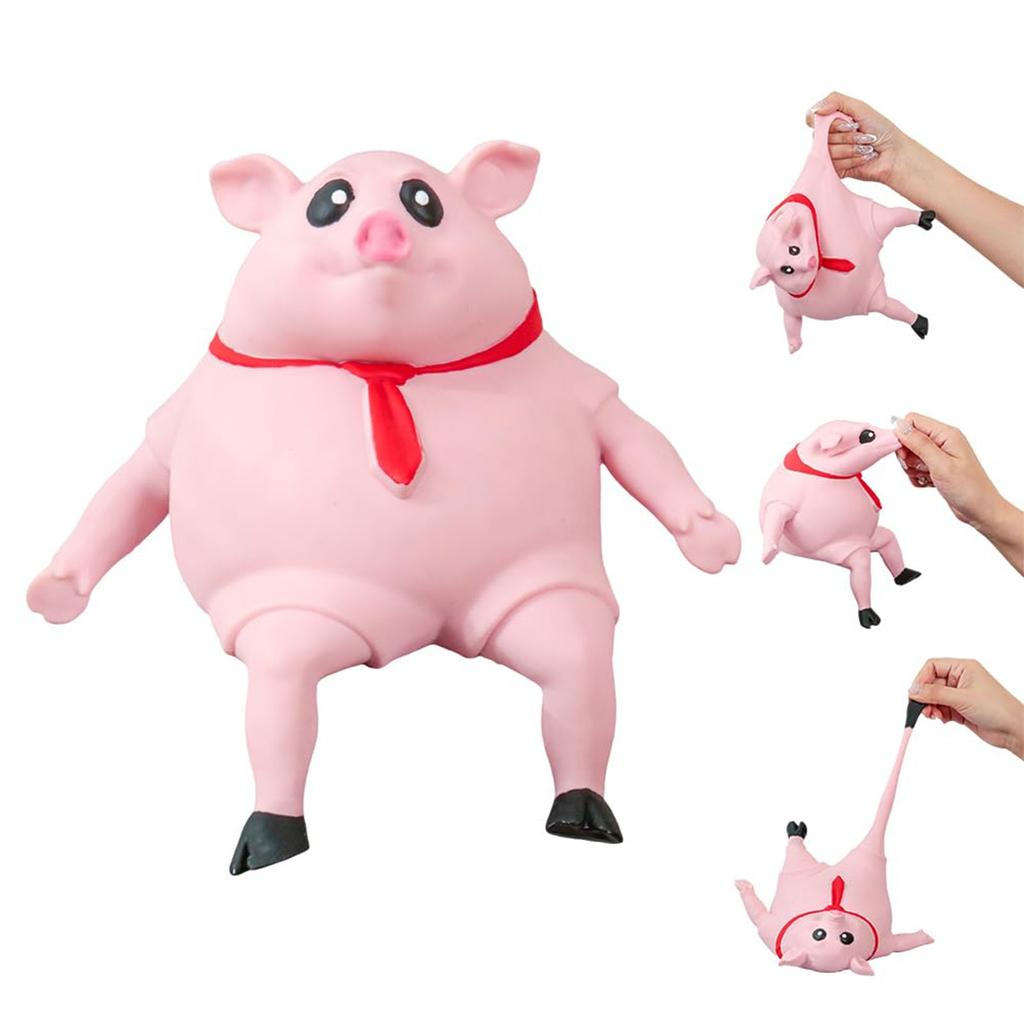 Novelty Toy,Pig Toy Soft And Elastic Decompression Toy,Decompress And Stretch Stress Pig Stress Relief Toy For Kid Adult