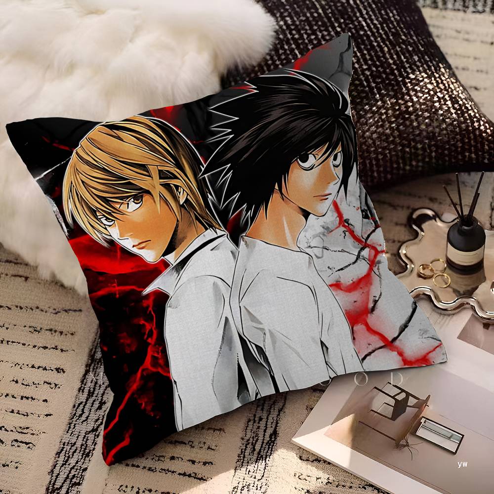 Classic Anime DDeath NNote Pillow Cushion Cover Pillowcase Living Room Sofa Home Decor Customized