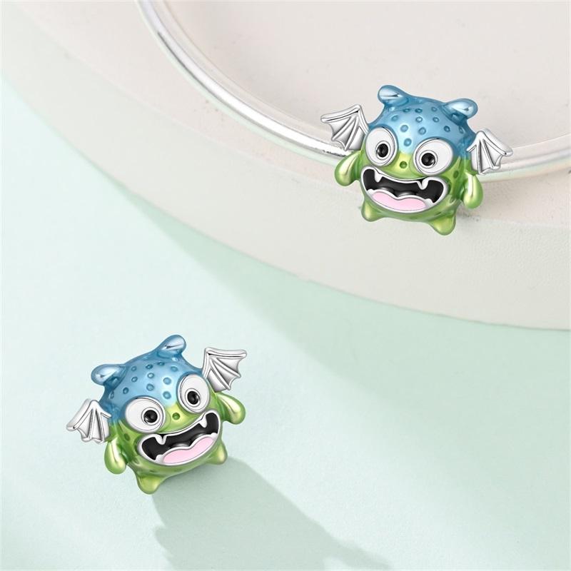 Cute Charms Copper Original Fit Bracelet Monsters Robot Dog Chinese Panda Beads Charms For Women Diy Party Jewelry