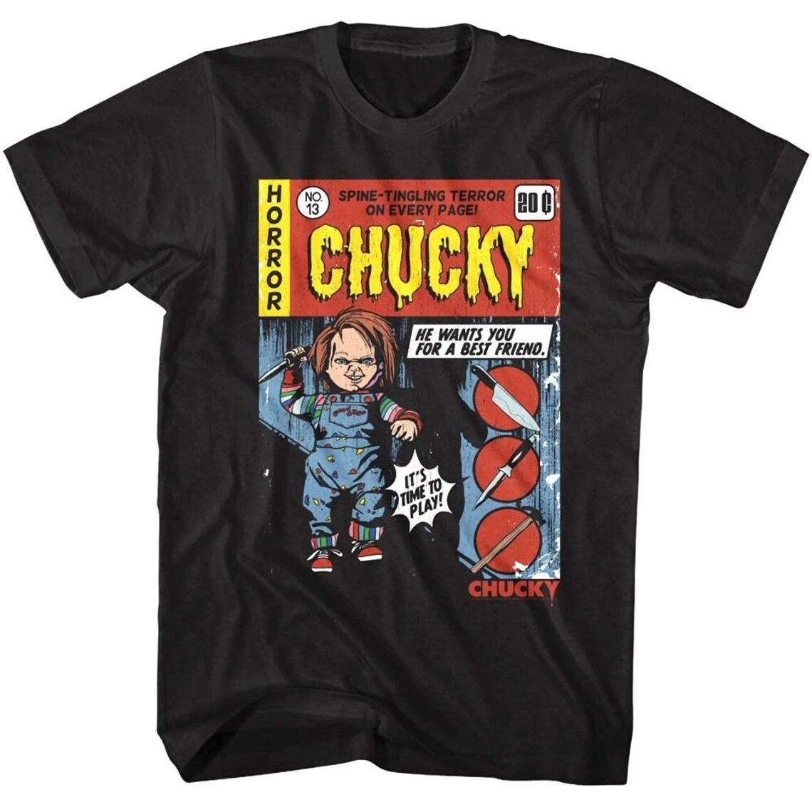 Childs Play Men s T Shirt Chucky s Comic Horror Graphic Tees XXXL