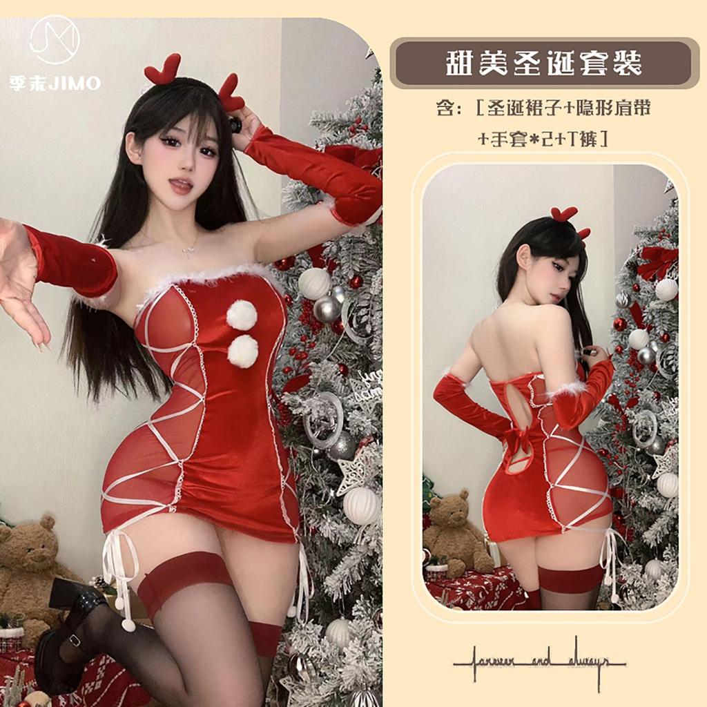 Lingerie Sexy Bunny Cosplay Velvet Christmas Robe Cross Party New Dress