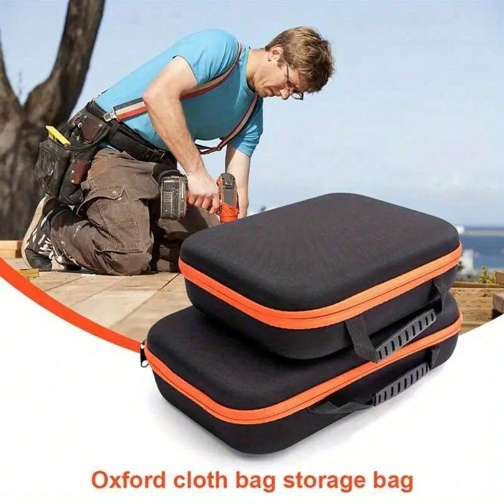 1pc Large Capacity Waterproof Tool Bag For Electricians And DIY Enthusiasts - Shockproof Oxford Cloth Carry Case For Electric Drills And Hardware