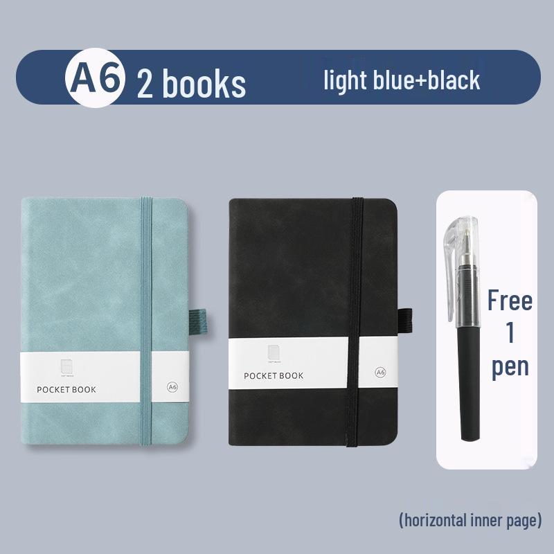 A7 Portable Leather Pocket Notebook with Elastic Band