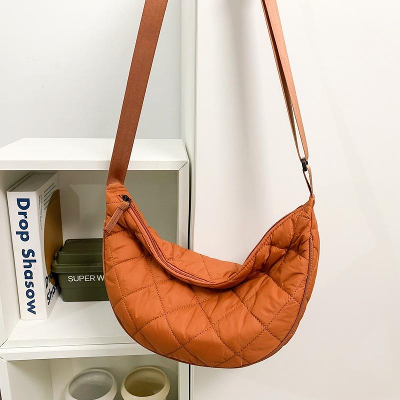 

Autumn And Winter Tide Fashion Niche Diamond One Shoulder Messenger Bag Dumpling Bag High-End Bag Women S Large Capacity оранжевый