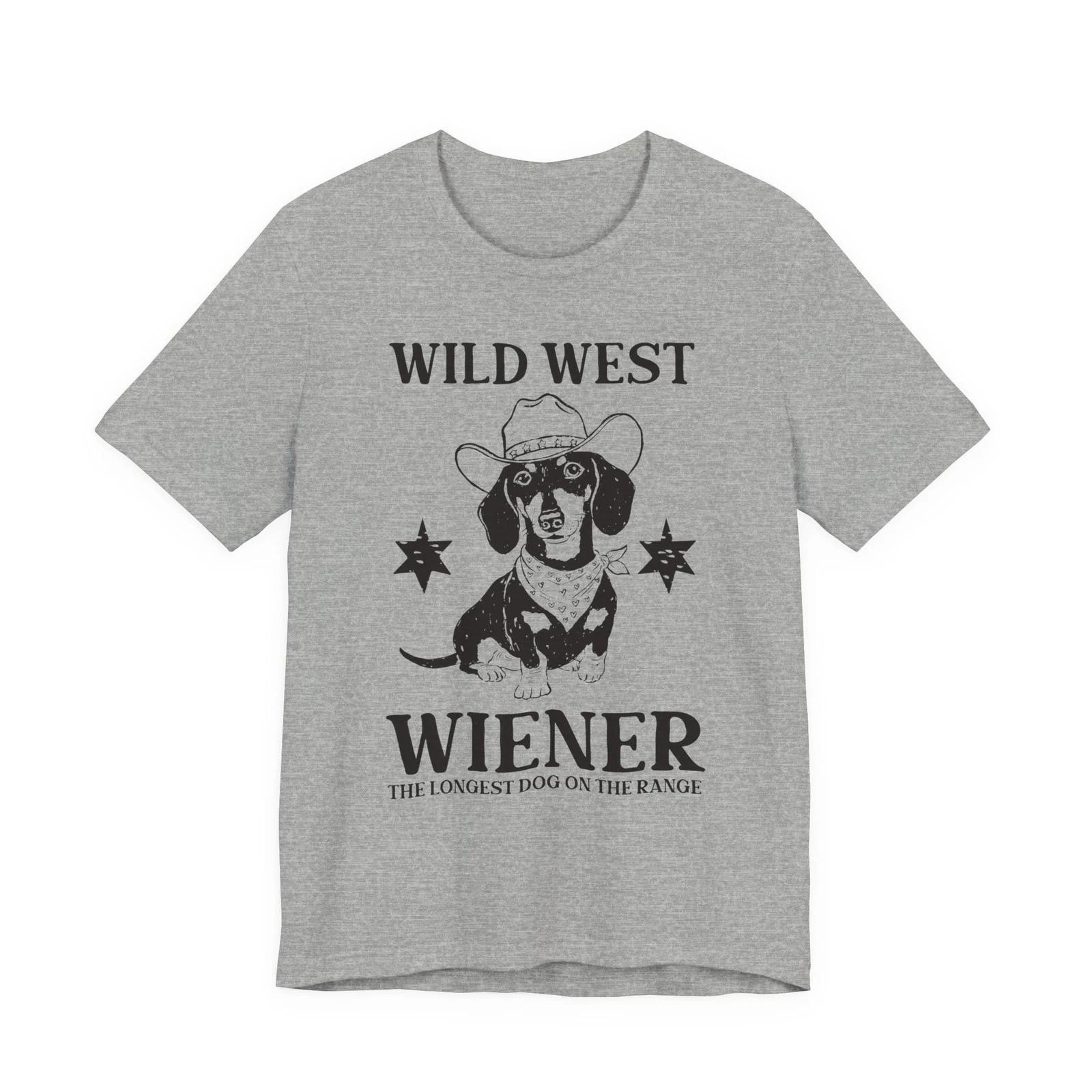 Wild West Wiener T-Shirt | Dachshund Cowboy Illustration Unisex T-Shirt 3XL
