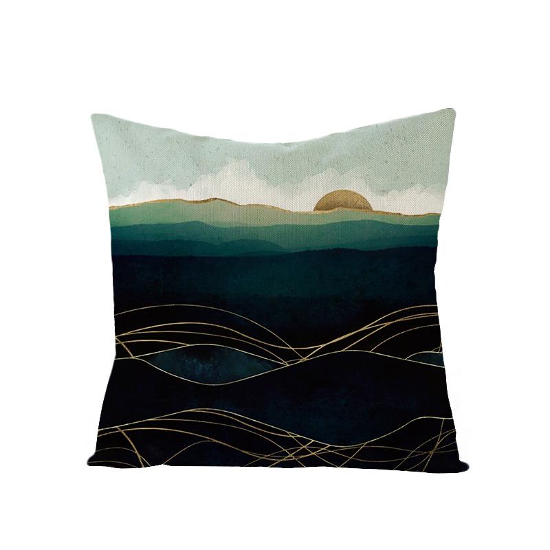 Home Decoration Supplies Landscape Painting Polyester Pillow Cover Home Geometric Abstract Sofa Cushion Cover